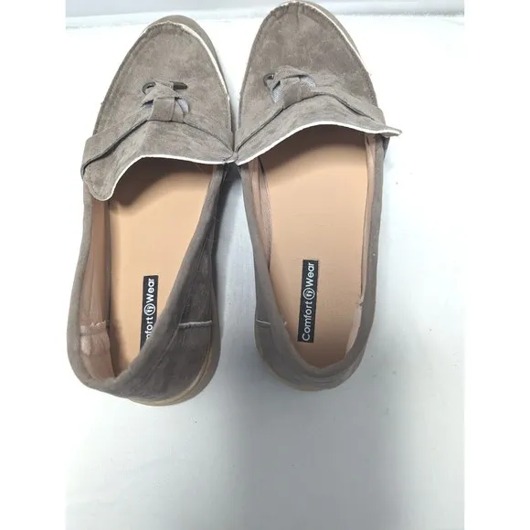 Comfort Wear Suede Ortho Low Cut Loafers Womens Size 7.5 Shoes Slip Ons Natural