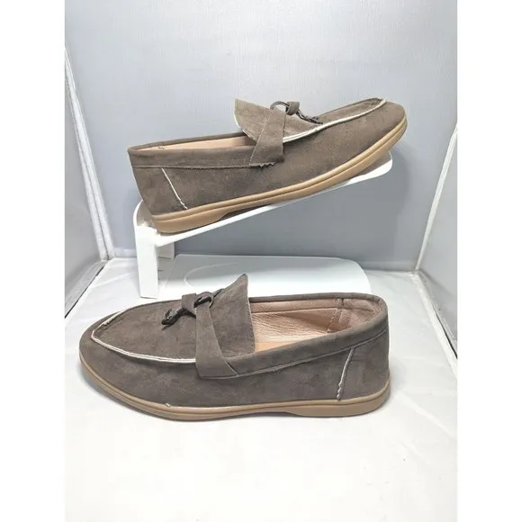 Comfort Wear Suede Ortho Low Cut Loafers Womens Size 7.5 Shoes Slip Ons Natural