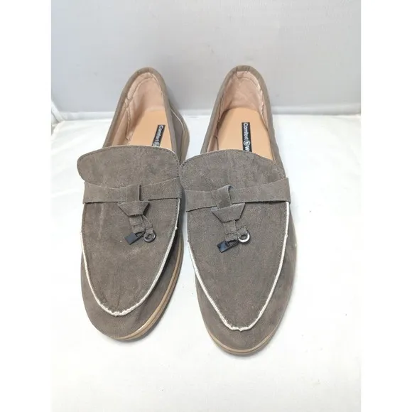 Comfort Wear Suede Ortho Low Cut Loafers Womens Size 7.5 Shoes Slip Ons Natural