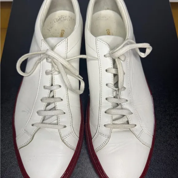 Common Projects White with Red patent soles.  Men's Sneakers size 42