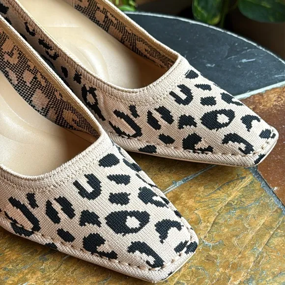 CommuteEase Solid Color Stiletto Pumps Leopard Print women’s size 8.5
