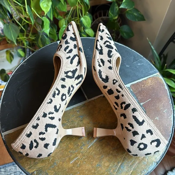 CommuteEase Solid Color Stiletto Pumps Leopard Print women’s size 8.5