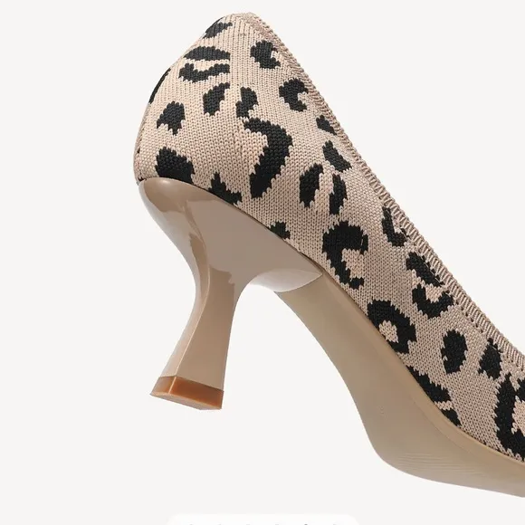 CommuteEase Solid Color Stiletto Pumps Leopard Print women’s size 8.5