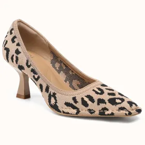 CommuteEase Solid Color Stiletto Pumps Leopard Print women’s size 8.5