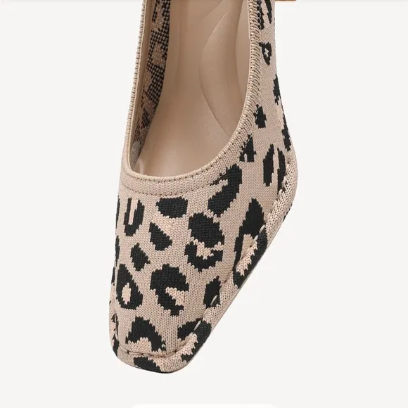 CommuteEase Solid Color Stiletto Pumps Leopard Print women’s size 8.5