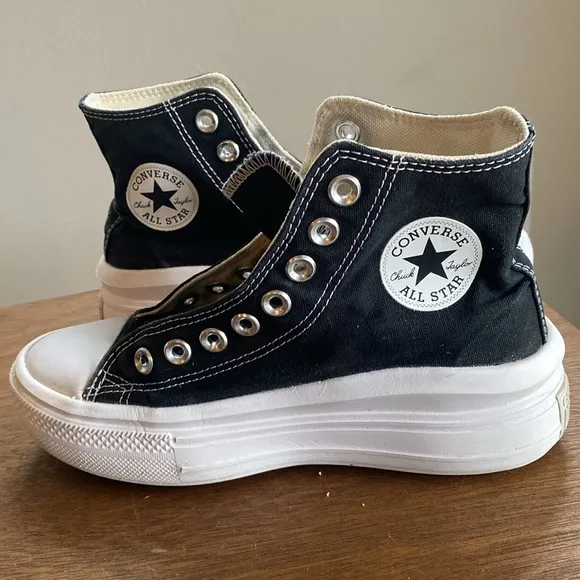 Converse All Star Chuck Taylor Move Black Platform High Tops Sneakers, Women’s 5