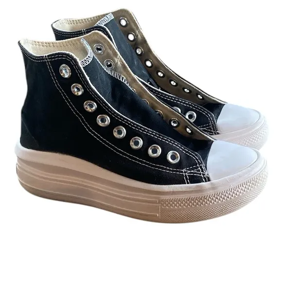 Converse All Star Chuck Taylor Move Black Platform High Tops Sneakers, Women’s 5