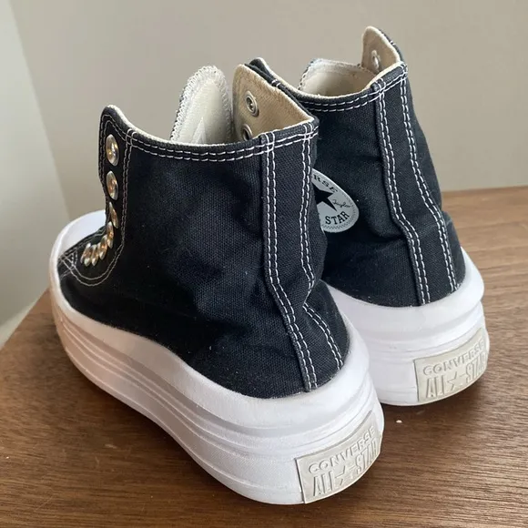 Converse All Star Chuck Taylor Move Black Platform High Tops Sneakers, Women’s 5