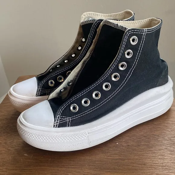 Converse All Star Chuck Taylor Move Black Platform High Tops Sneakers, Women’s 5