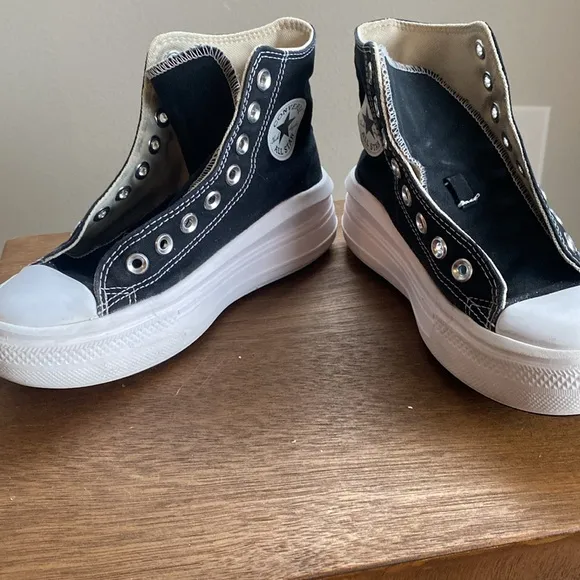 Converse All Star Chuck Taylor Move Black Platform High Tops Sneakers, Women’s 5