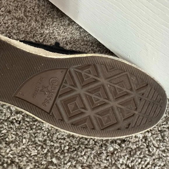 Converse All Star Espadrille Platform Shoes Size 6 in Black