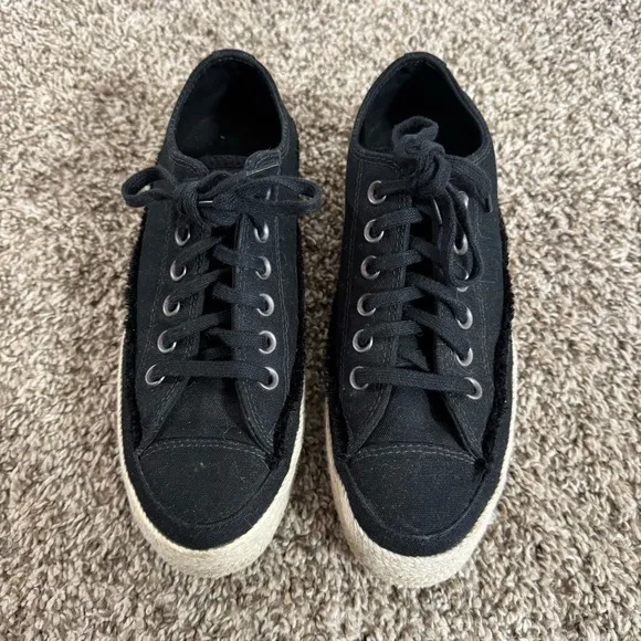 Converse All Star Espadrille Platform Shoes Size 6 in Black