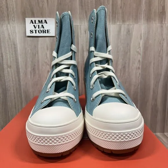 Converse Chuck 70 De Luxe Blue Infinity Pool Heel Shoes A08279C Women's Size 7