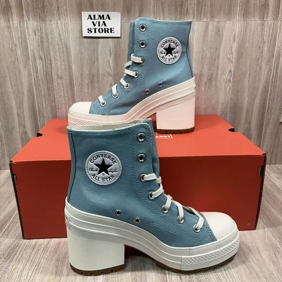 Converse Chuck 70 De Luxe Blue Infinity Pool Heel Shoes A08279C Women's Size 7