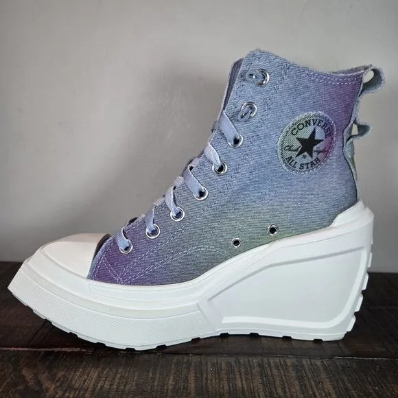 Converse Chuck 70 De Luxe Womens Size 7.5 Wedge Shoes Boots Denim Ombre A10309C
