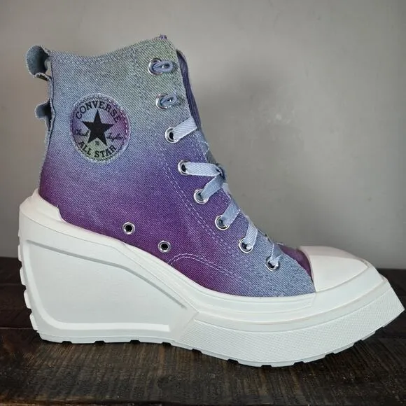 Converse Chuck 70 De Luxe Womens Size 7.5 Wedge Shoes Boots Denim Ombre A10309C