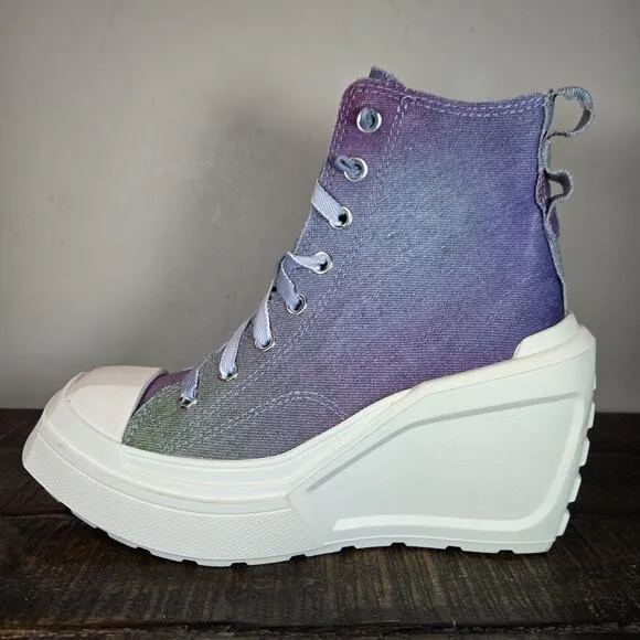 Converse Chuck 70 De Luxe Womens Size 7.5 Wedge Shoes Boots Denim Ombre A10309C