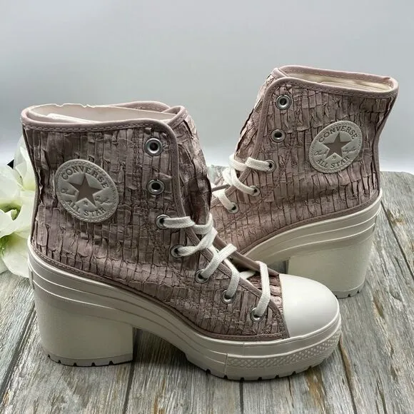 Converse Chuck 70 De Luxe Heel Hightop Satin Boots Shoes SneakersSize 7.5