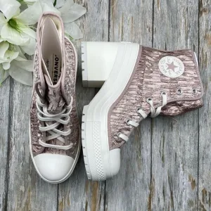 Converse Chuck 70 De Luxe Heel Hightop Satin Boots Shoes SneakersSize 7.5