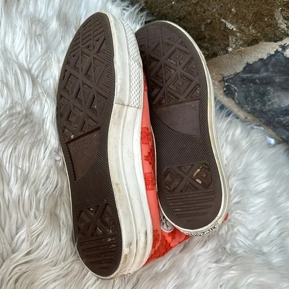 Converse Chuck Taylor Tonal Embroidery Lift Platform Orange Size 8.5