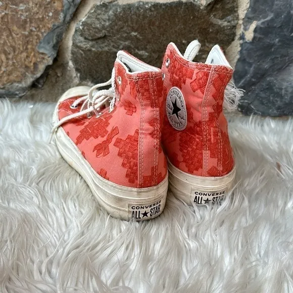 Converse Chuck Taylor Tonal Embroidery Lift Platform Orange Size 8.5