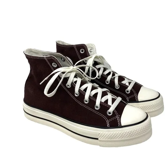 Converse Ctas Lift Platform High Shoes Brown For Men Skate Custom 171209C-WWBW