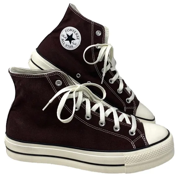 Converse Ctas Lift Platform High Shoes Brown For Men Skate Custom 171209C-WWBW