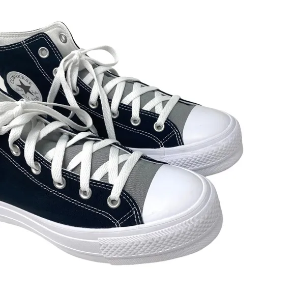 Converse Ctas Lift Platform Shoes Skate Women's Black Gray Custom 171209C-WBGW