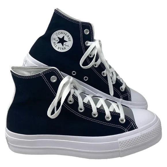 Converse Ctas Lift Platform Shoes Skate Women's Black Gray Custom 171209C-WBGW