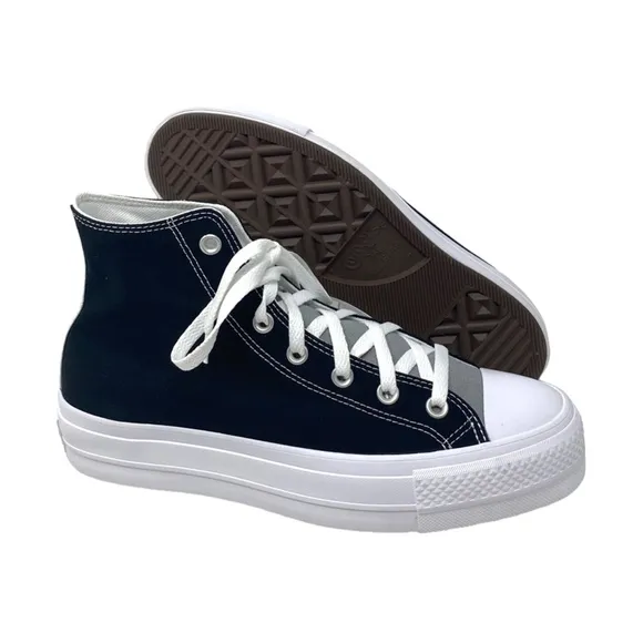 Converse Ctas Lift Platform Shoes Skate Women's Black Gray Custom 171209C-WBGW