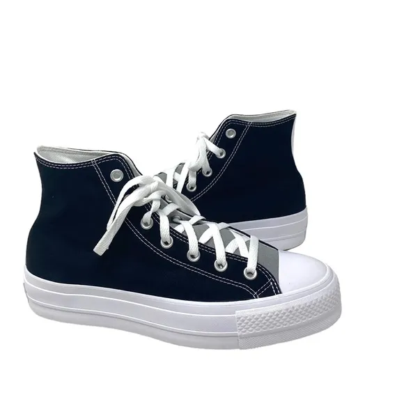 Converse Ctas Lift Platform Shoes Skate Women's Black Gray Custom 171209C-WBGW