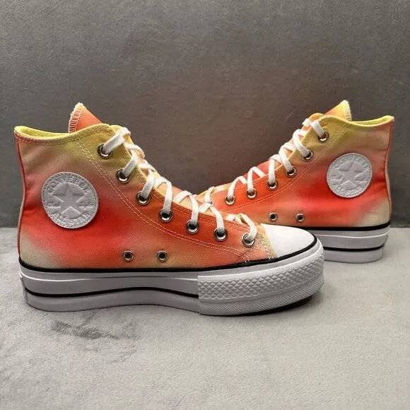 Converse CTAS Platform Womens Size 7 Shoes Poppy Glow White Yellow High Top
