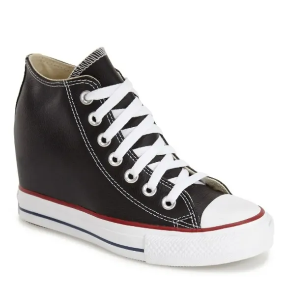 Converse Wedge Vintage Hidden Heels Wedges Heel Shoes Black Lux Canvas 8