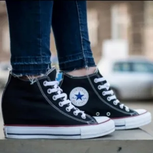 Converse Wedge Vintage Hidden Heels Wedges Heel Shoes Black Lux Canvas 8