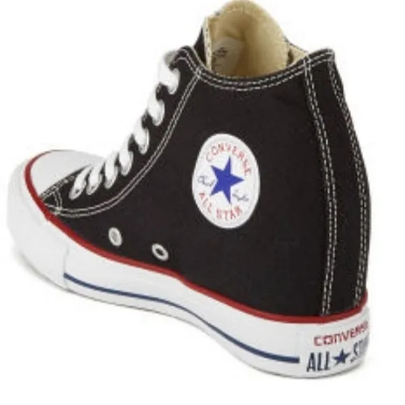 Converse Wedge Vintage Hidden Heels Wedges Heel Shoes Black Lux Canvas 8