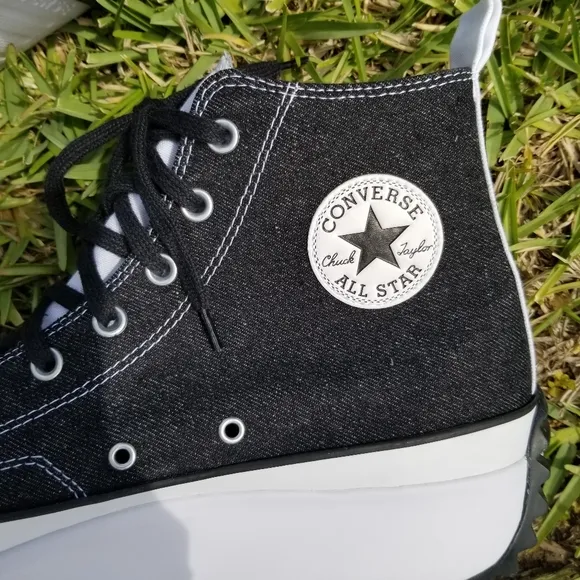Converse You Custom Black And White Run Star Hike Platform Sneakers Size 13