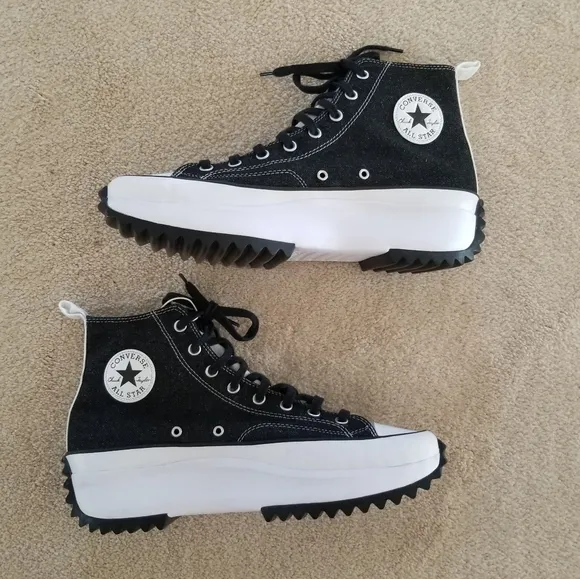 Converse You Custom Black And White Run Star Hike Platform Sneakers Size 13