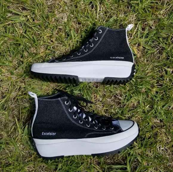 Converse You Custom Black And White Run Star Hike Platform Sneakers Size 13