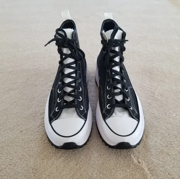 Converse You Custom Black And White Run Star Hike Platform Sneakers Size 13