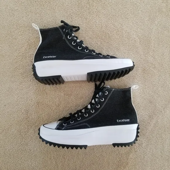 Converse You Custom Black And White Run Star Hike Platform Sneakers Size 13