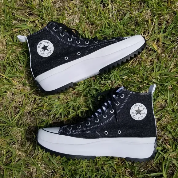 Converse You Custom Black And White Run Star Hike Platform Sneakers Size 13