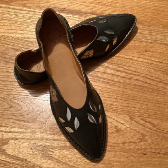 Convertible Heel Mule Leather Flats Size 39