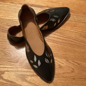 Convertible Heel Mule Leather Flats Size 39