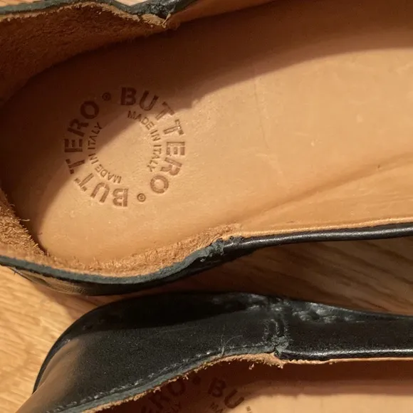 Convertible Heel Mule Leather Flats Size 39