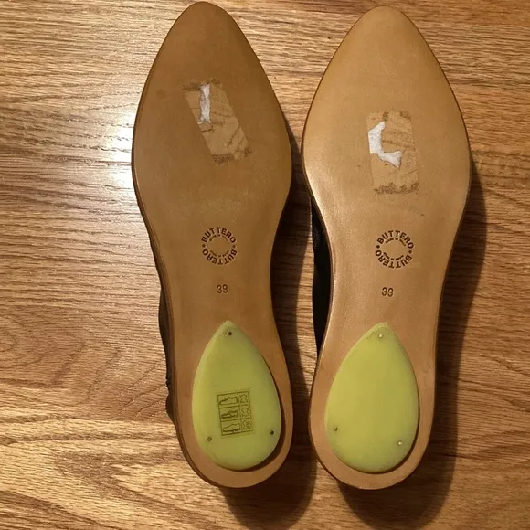 Convertible Heel Mule Leather Flats Size 39