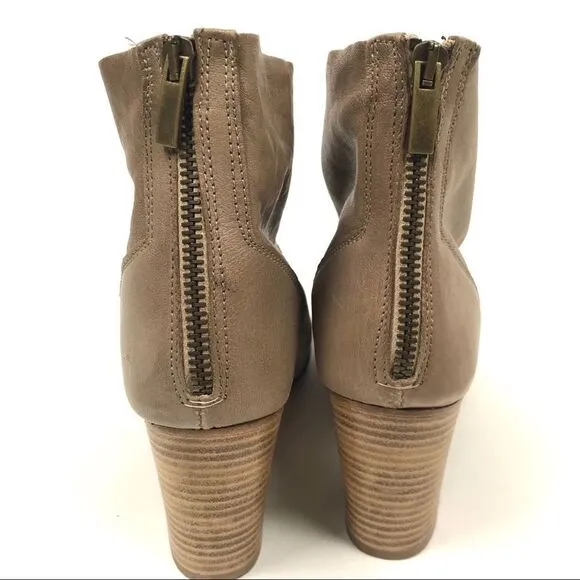 Cordani Balero Stacked Block Ankle Boots Leather Peep Toe Heeled Bootie Italy