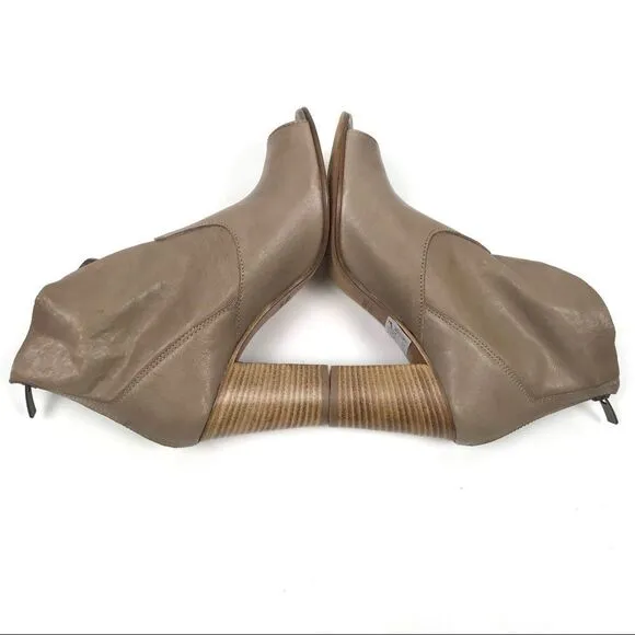 Cordani Balero Stacked Block Ankle Boots Leather Peep Toe Heeled Bootie Italy