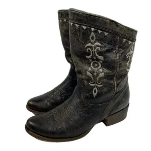 Corral C2804 Distressed Brushed Black Asymmetrical Embroidered Western Boots