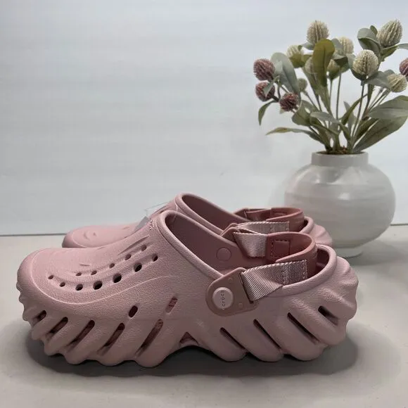 Crocs Echo Clogs K Sandals Pink Clay Sling Back 208190-6TY Junior 6 NWOB