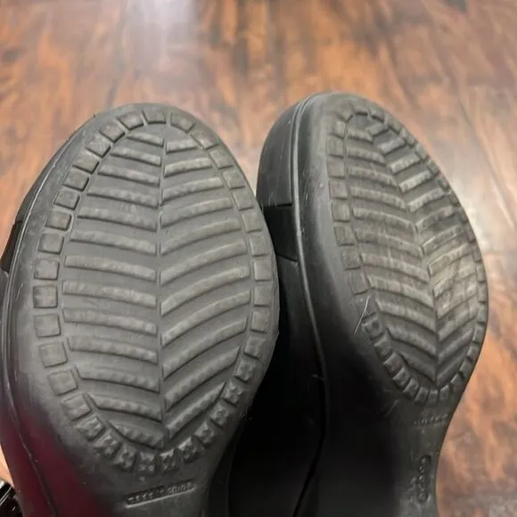 Crocs Wedge Heels Shoes 'Lena' Black 3 inch Wedges Size 8